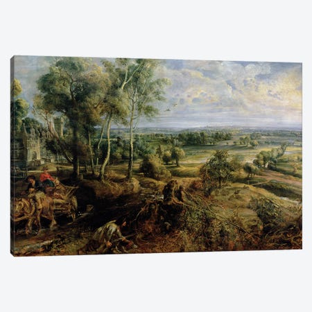 An Autumn Landscape with a view of Het Steen in the Early Morning, c.1636  Canvas Print #BMN3066} by Peter Paul Rubens Canvas Wall Art