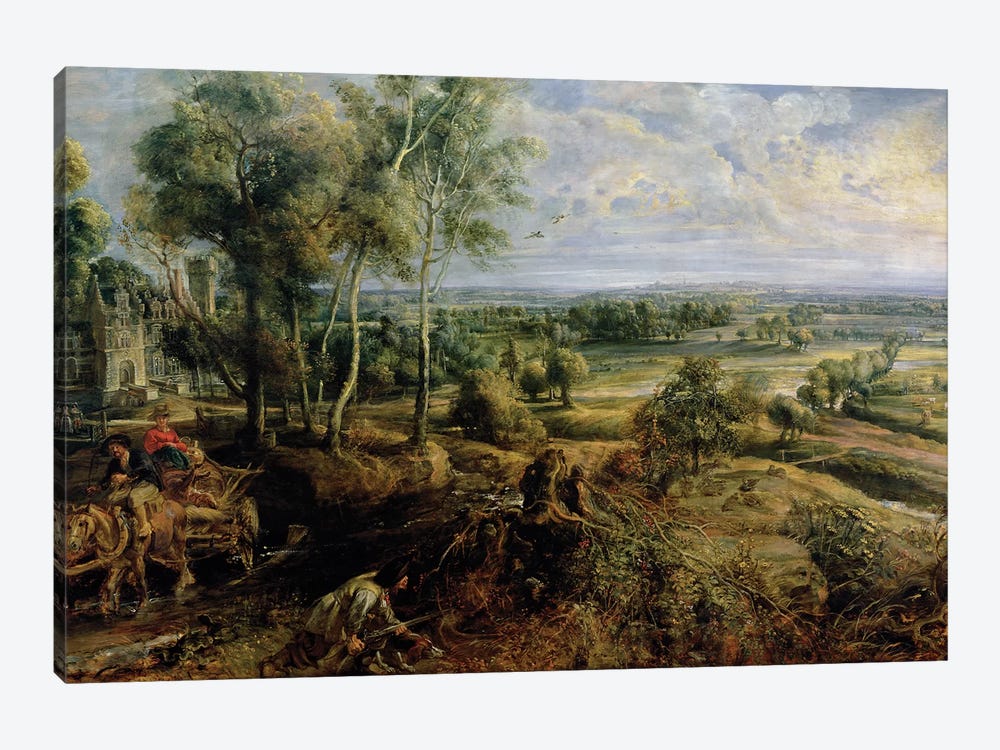 An Autumn Landscape with a view of Het Steen in the Early Morning, c.1636  by Peter Paul Rubens 1-piece Art Print