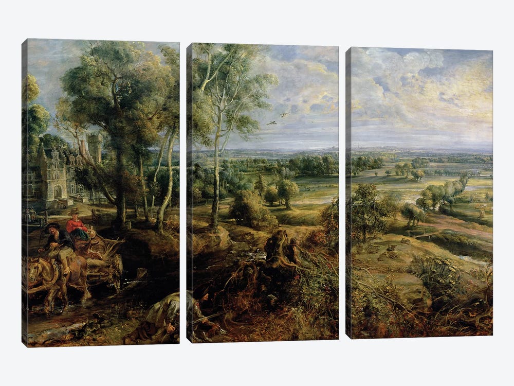 An Autumn Landscape with a view of Het Steen in the Early Morning, c.1636  by Peter Paul Rubens 3-piece Art Print