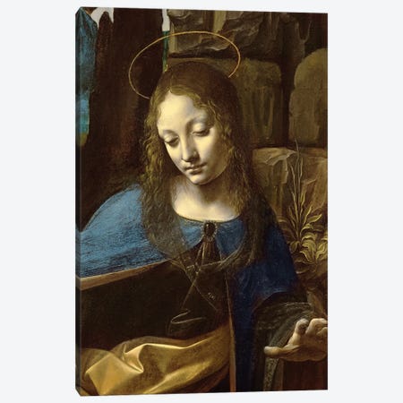 Detail of the Head of the Virgin, from The Virgin of the Rocks  Canvas Print #BMN3067} by Leonardo da Vinci Canvas Art
