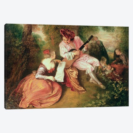 The Scale of Love, 1715-18  Canvas Print #BMN3068} by Jean Antoine Watteau Canvas Print