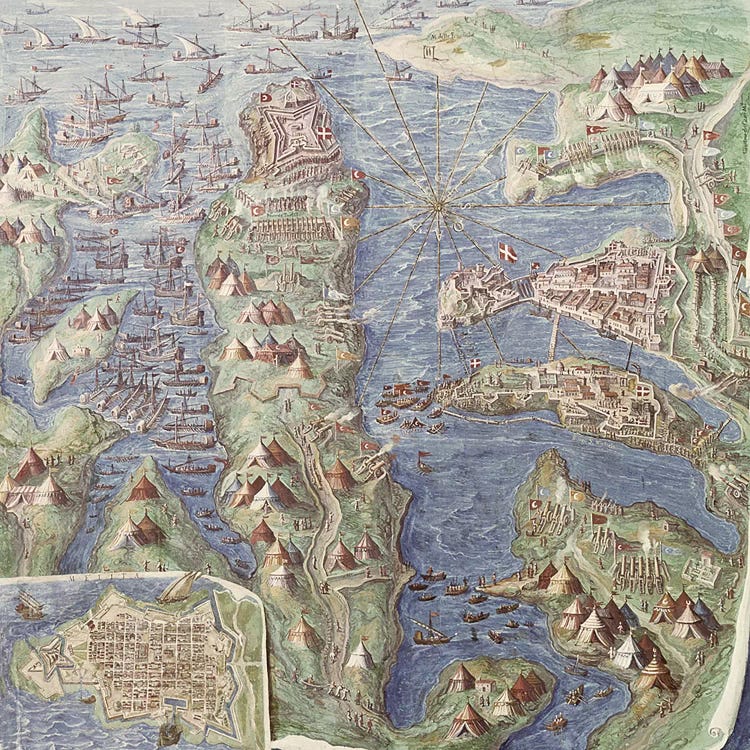 Siege of Malta, detail from the 'Galleria delle Carte Geografiche', 1580-83 