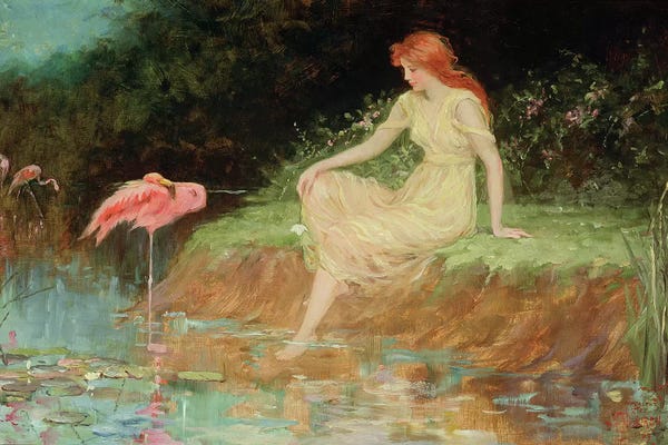 Flamingos: A Trusting Moment  by Frederick Stuart Church