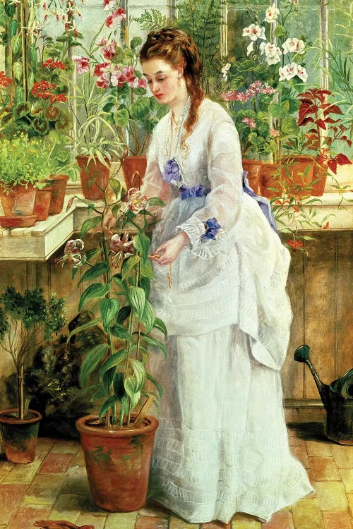 Young Lady in a Conservatory by Jane Maria Bowkett wall art