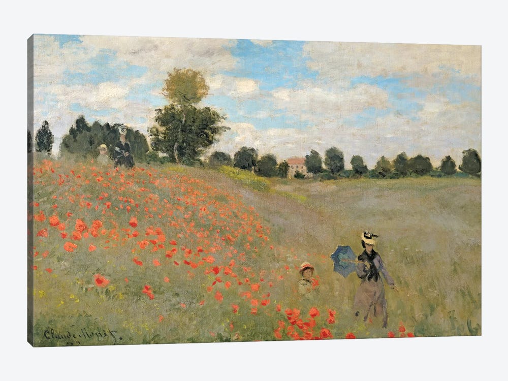 Wild Poppies, Near Argenteuil, 1873 by Claude Monet 1-piece Canvas Print