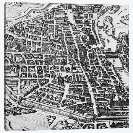 Map of Paris, 1620  Canvas Print #BMN3090} by German School Canvas Artwork