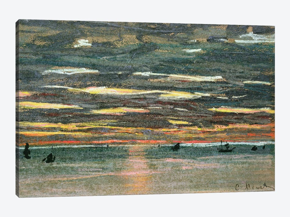 Sunset Over the Sea, 19th century  1-piece Canvas Art Print