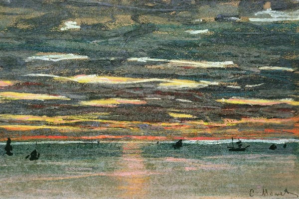 Ocean Sunrises & Sunsets: Sunset Over the Sea, 19th century  by Claude Monet