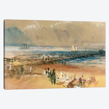Boats at Margate Pier  Canvas Print #BMN3093} by J.M.W. Turner Canvas Wall Art