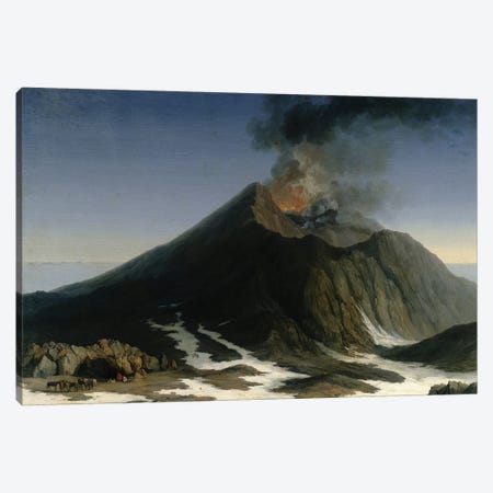 The Eruption of Etna  Canvas Print #BMN3098} by Jacob-Philippe Hackert Canvas Wall Art