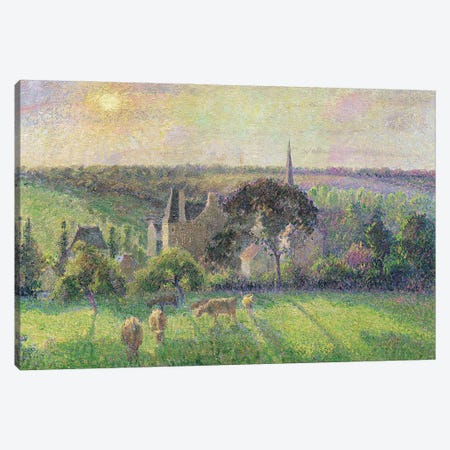 The Church and Farm of Eragny, 1895  Canvas Print #BMN309} by Camille Pissarro Art Print