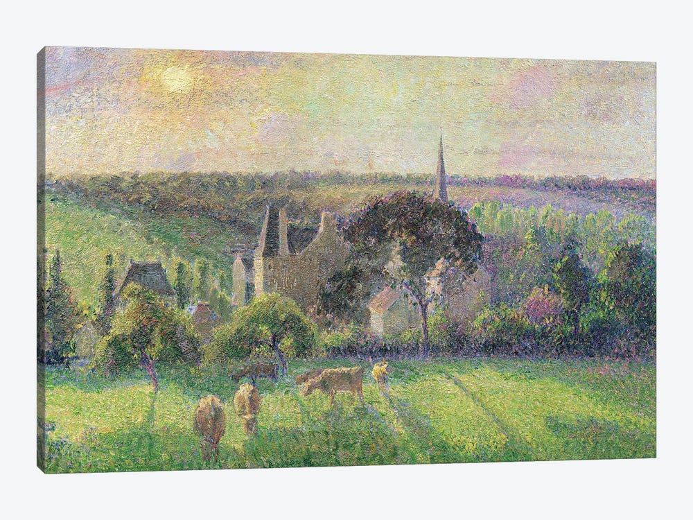 The Church and Farm of Eragny, 1895  by Camille Pissarro 1-piece Canvas Artwork