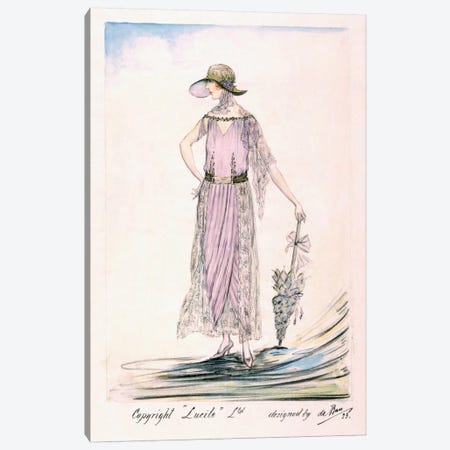 A day dress, 1923 (colour litho) Canvas Print #BMN30} by Unknown Artist Canvas Art Print
