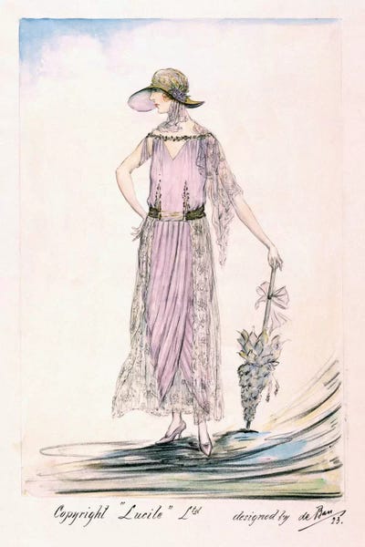 Historical Fashion: A day dress, 1923 (colour litho) by Unknown Artist