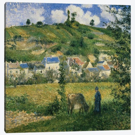 Landscape at Chaponval, 1880  Canvas Print #BMN310} by Camille Pissarro Canvas Artwork