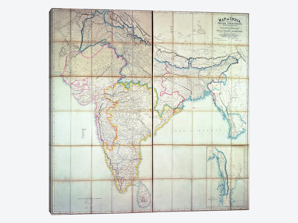 Map of India, 1857  by English School 1-piece Art Print