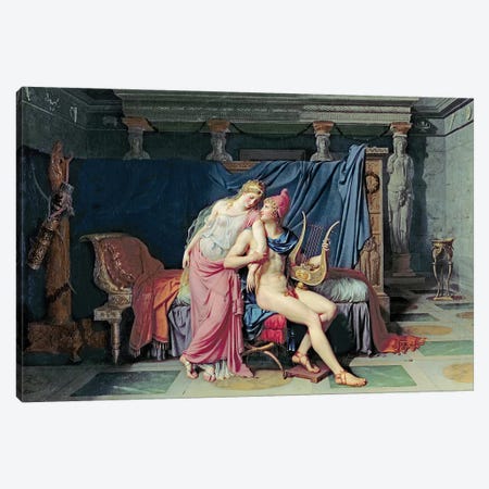 Paris and Helen  Canvas Print #BMN3118} by Jacques-Louis David Canvas Art Print