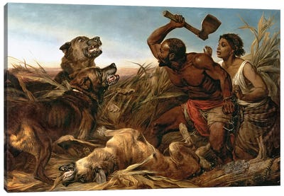 The Hunted Slaves, 1862  Canvas Art Print - Best Selling Dog Art