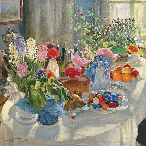 Tulips: Easter Table  by Alexander Vladimirovich Makovsky
