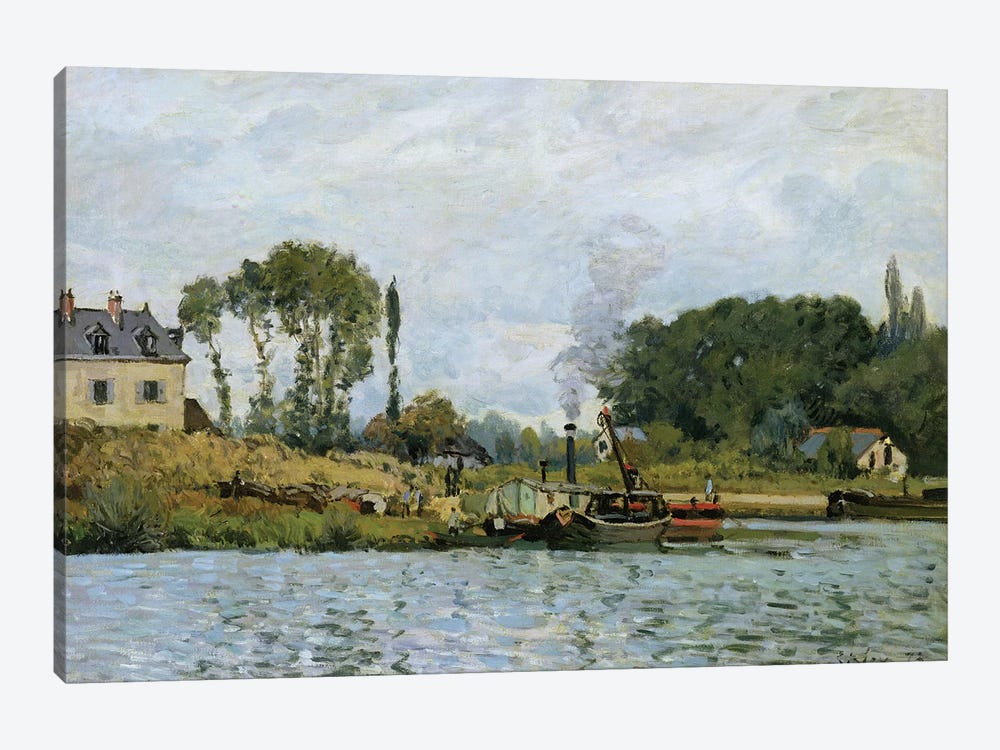 Boats at the lock at Bougival, 1873  by Alfred Sisley 1-piece Canvas Wall Art
