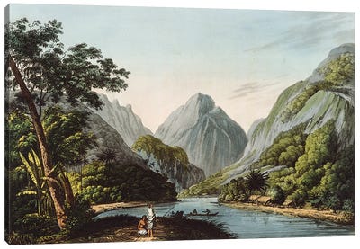 A View in Oheitepha Bay on the Island of Otaheite, from 'Captain Cook's Last Voyage', 1809  Canvas Art Print