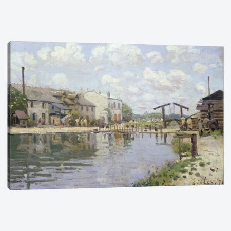 The Canal Saint-Martin, Paris, 1872  Canvas Print #BMN313} by Alfred Sisley Canvas Artwork