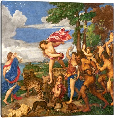 Bacchus and Ariadne, 1520-23   Canvas Art Print - Field, Grassland & Meadow Art