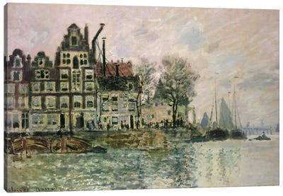 The Port of Amsterdam, c.1873  Canvas Art Print - All Things Monet