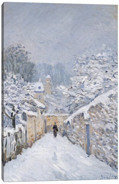 Snow at Louveciennes, 1878  Canvas Art Print - Alfred Sisley