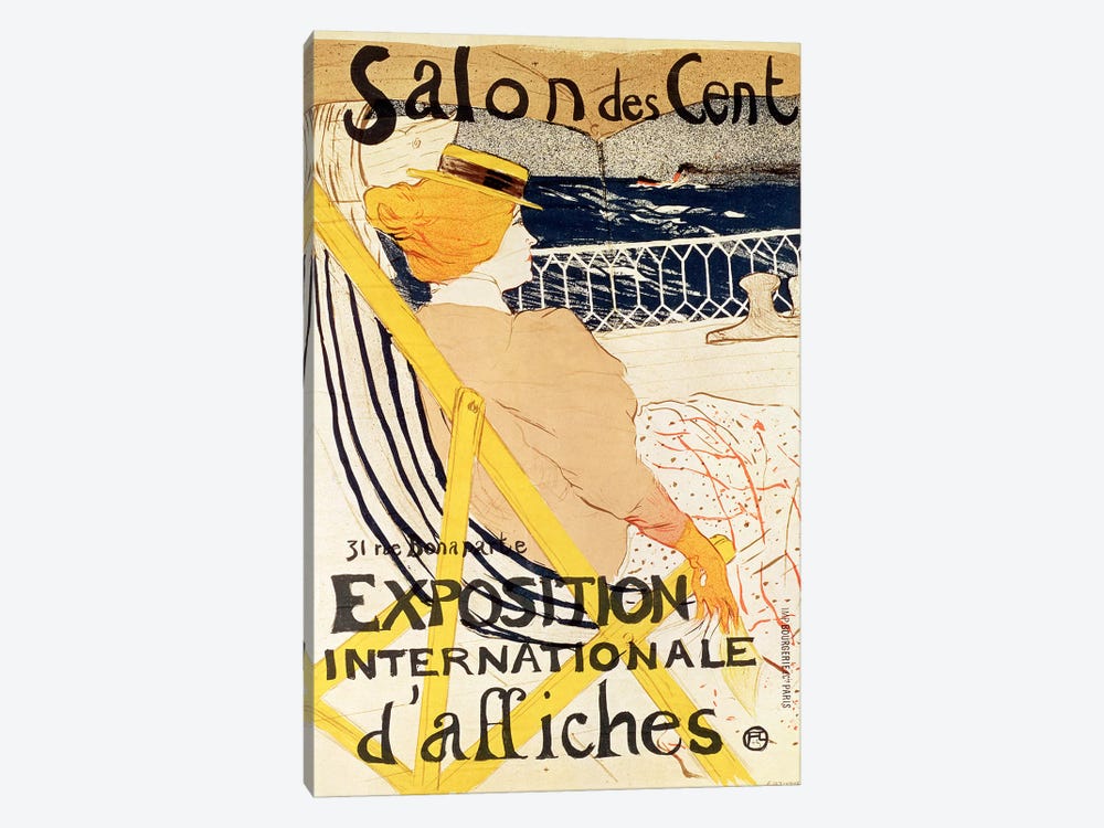 Poster advertising the 'Exposition Internationale d'Affiches', Paris, c.1896  by Henri de Toulouse-Lautrec 1-piece Canvas Wall Art