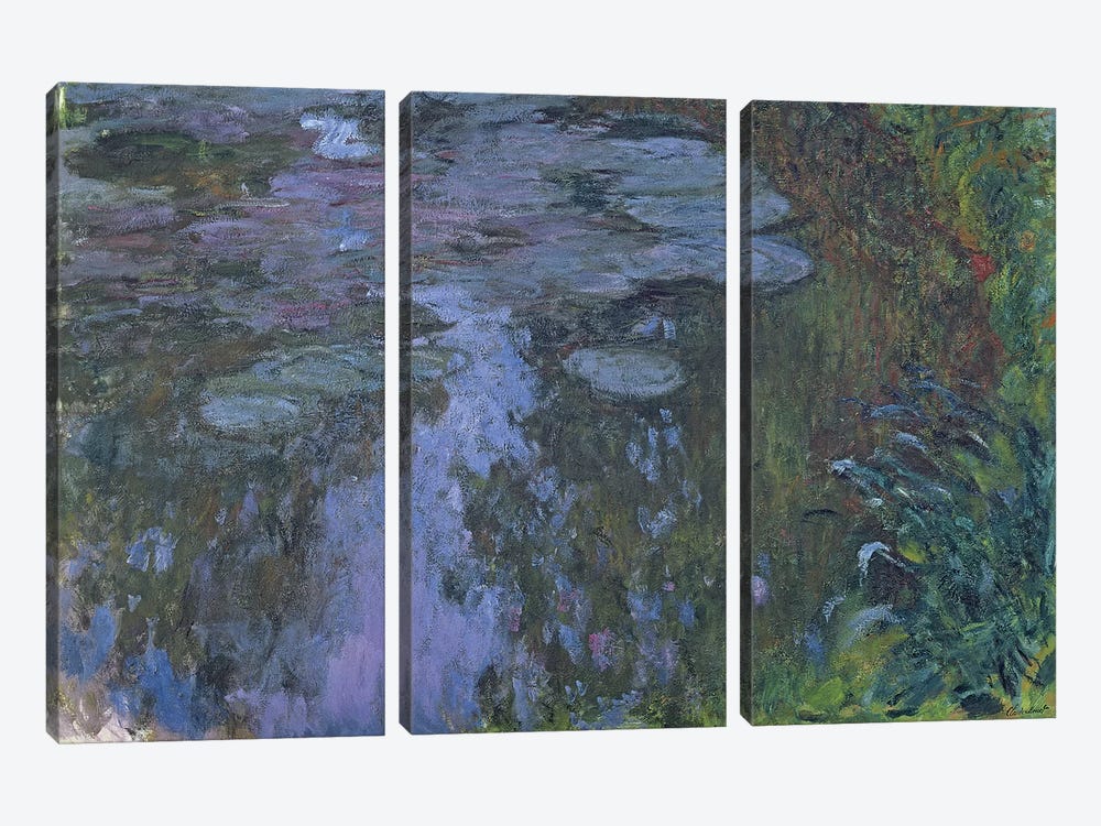 Nympheas  by Claude Monet 3-piece Canvas Wall Art