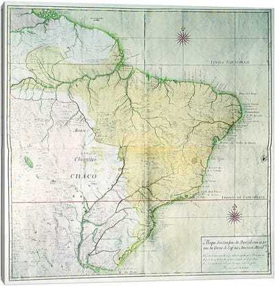Map of Brazil, 1749  Canvas Art Print
