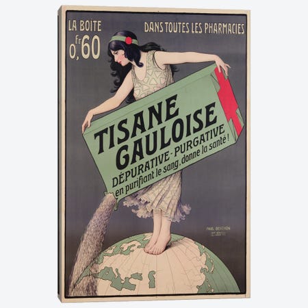 Poster advertising Tisane Gauloise, printed by Chaix, Paris, c.1900  Canvas Print #BMN3189} by Paul Berthon Canvas Art