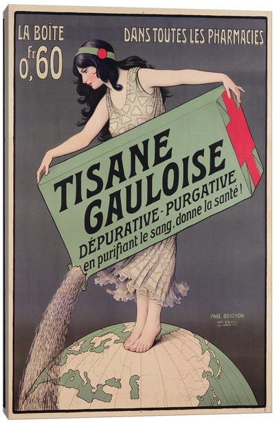 Poster advertising Tisane Gauloise, printed by Chaix, Paris, c.1900  Canvas Art Print