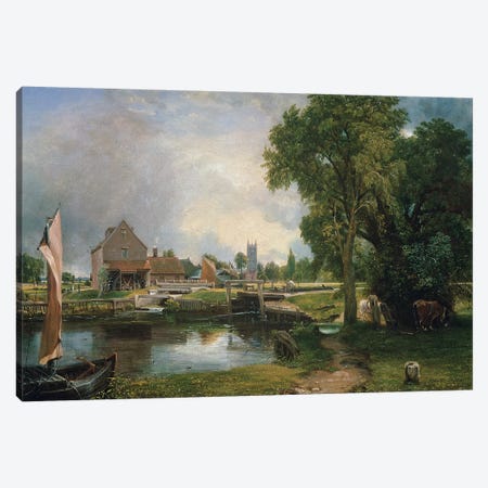 Dedham Lock and Mill, 1820  Canvas Print #BMN319} by John Constable Canvas Wall Art