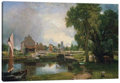 Dedham Lock and Mill, 1820  Canvas Art Print - John Constable