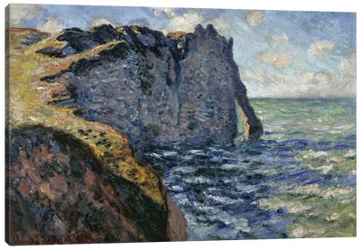 The Cliff of Aval, Etretat, 1885  Canvas Art Print - All Things Monet