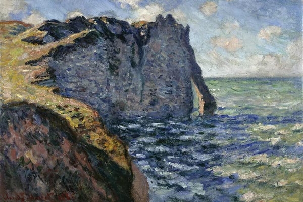 Claude Monet: The Cliff of Aval, Etretat, 1885  by Claude Monet