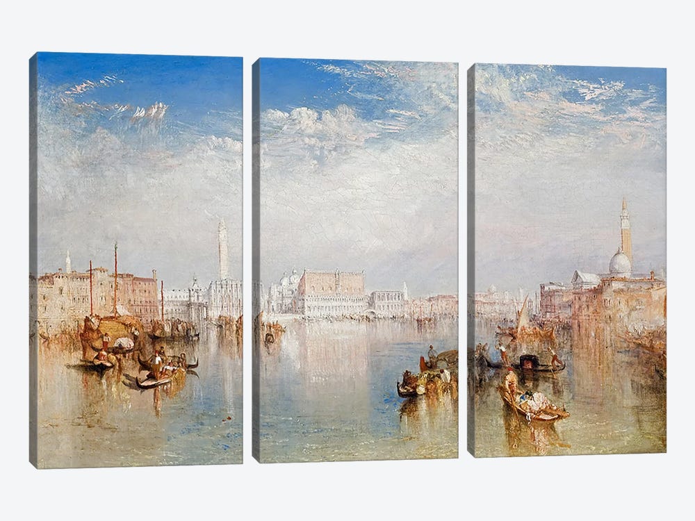 View of Venice: The Ducal Palace, Dogana and Part of San Giorgio, 1841  by J.M.W. Turner 3-piece Art Print