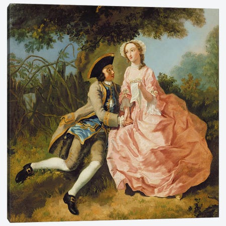Lovers in a landscape, c.1740  Canvas Print #BMN3211} by Pieter Jan van Reysschoot Canvas Artwork