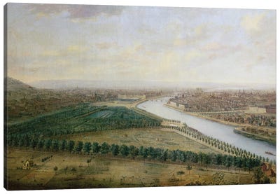 Paris, view from above the Champs-Elysees, c.1740  Canvas Art Print