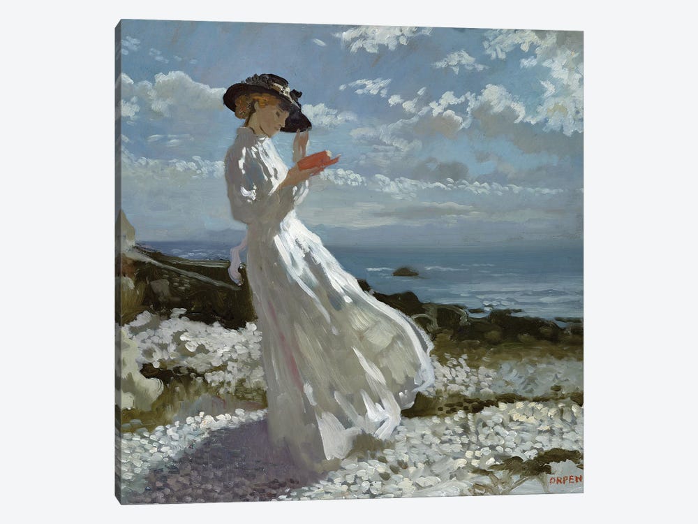 Grace reading at Howth Bay  by Sir William Orpen 1-piece Art Print