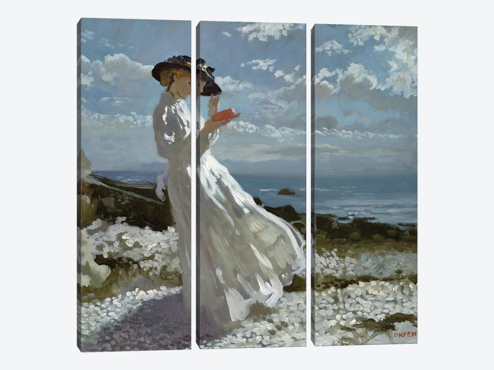 Grace reading at Howth Bay  by Sir William Orpen 3-piece Canvas Art Print