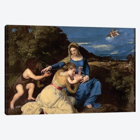 The Virgin and Child with Saints, 1532  Canvas Print #BMN3219} by Titian Canvas Artwork