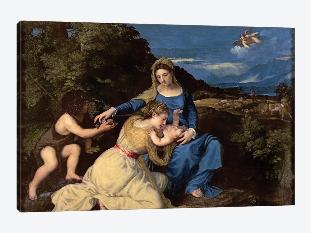 The Virgin and Child with Saints, 1532  by Titian 1-piece Canvas Art