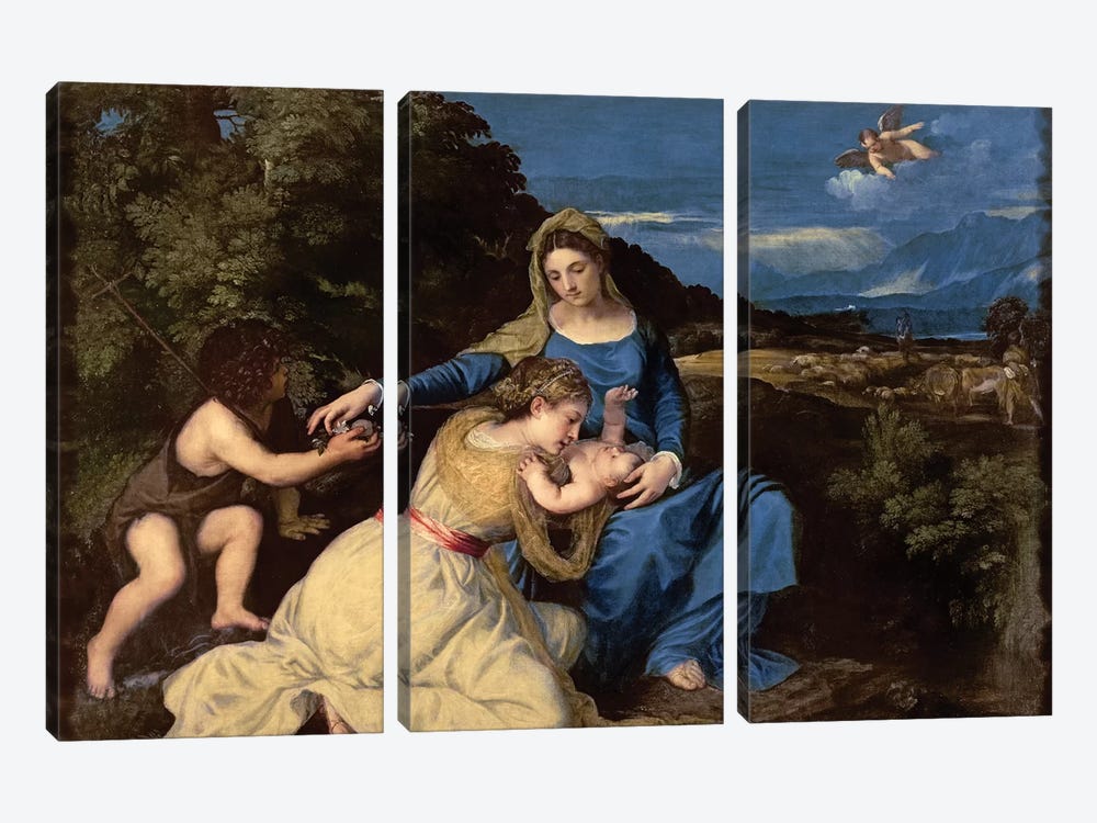 The Virgin and Child with Saints, 1532  by Titian 3-piece Canvas Artwork