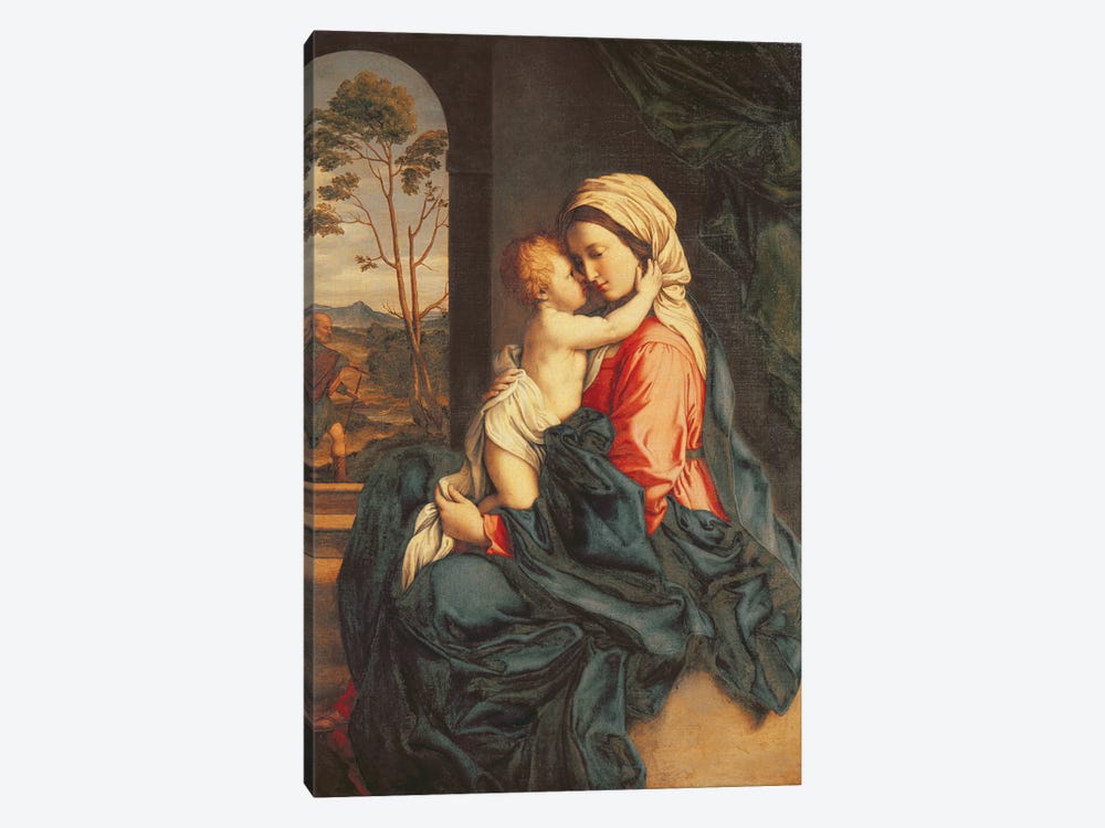 The Virgin and Child Embracing  by Il Sassoferrato 1-piece Canvas Artwork