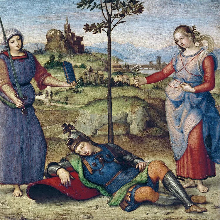 Vision of a Knight, c.1504  by Raphael wall art