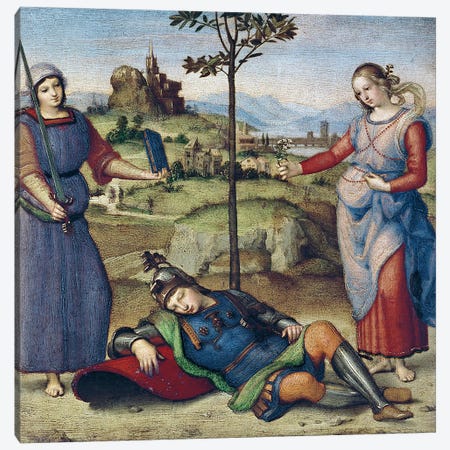 Vision of a Knight, c.1504  Canvas Print #BMN3230} by Raphael Canvas Art