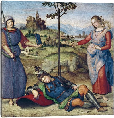 Vision of a Knight, c.1504  Canvas Art Print - Raphael